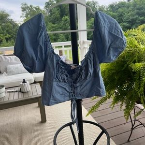 pacsun corset-like top blue